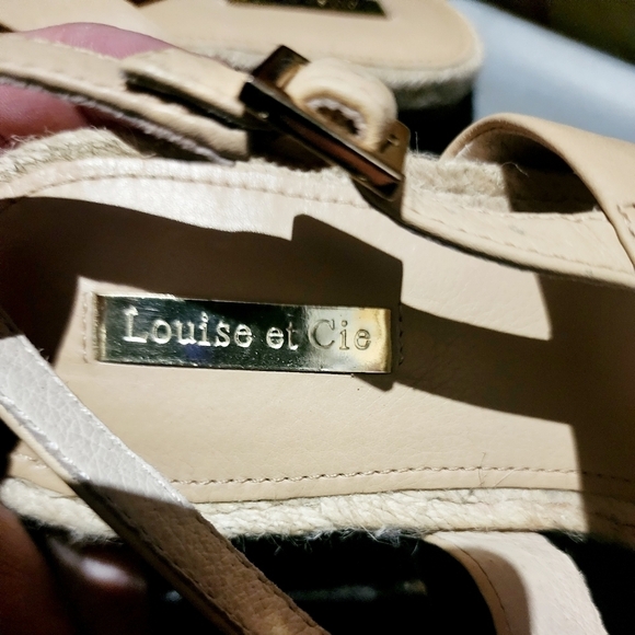 Louise et Cie Nude Tan Bow Thong Slingback Leather Sandal Women's Size 9.5 EUC - Picture 5 of 6